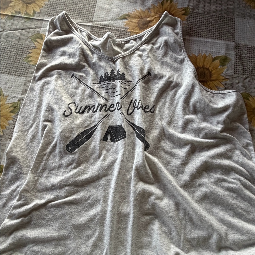 Maurices Gray Summer Vibes Tank Top